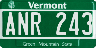 VT license plate ANR243