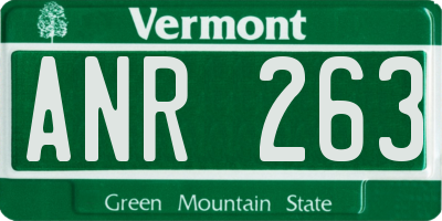 VT license plate ANR263
