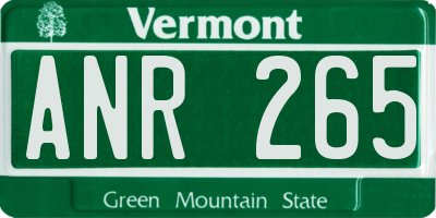 VT license plate ANR265