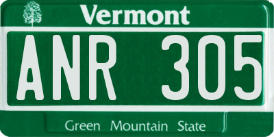 VT license plate ANR305