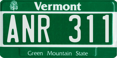 VT license plate ANR311