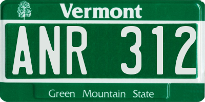 VT license plate ANR312