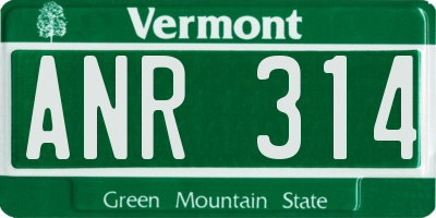 VT license plate ANR314