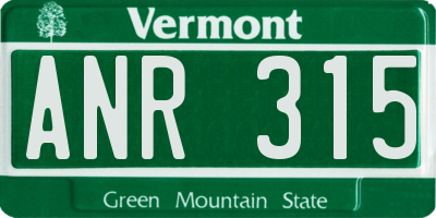 VT license plate ANR315