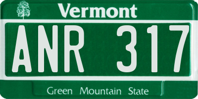 VT license plate ANR317