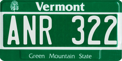 VT license plate ANR322