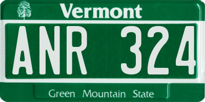 VT license plate ANR324