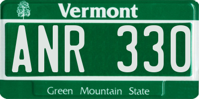 VT license plate ANR330