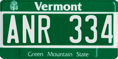 VT license plate ANR334