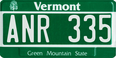 VT license plate ANR335