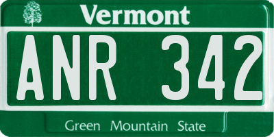 VT license plate ANR342