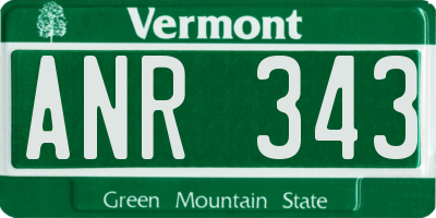 VT license plate ANR343