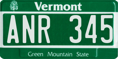 VT license plate ANR345