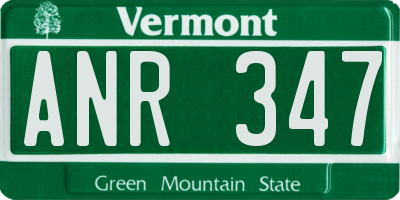 VT license plate ANR347