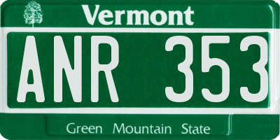 VT license plate ANR353