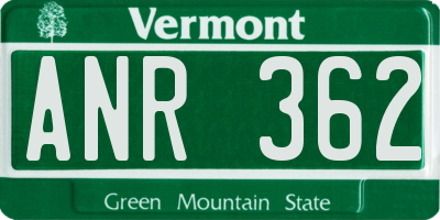 VT license plate ANR362