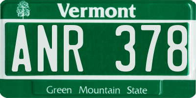 VT license plate ANR378