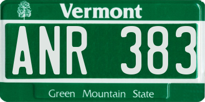 VT license plate ANR383