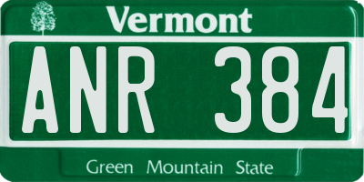 VT license plate ANR384