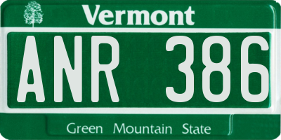 VT license plate ANR386