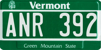 VT license plate ANR392