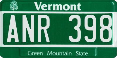 VT license plate ANR398