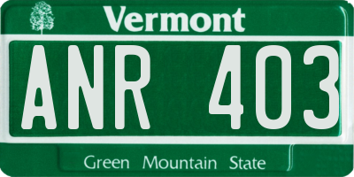 VT license plate ANR403
