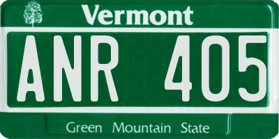 VT license plate ANR405