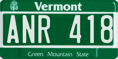 VT license plate ANR418