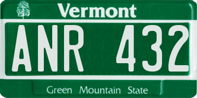 VT license plate ANR432