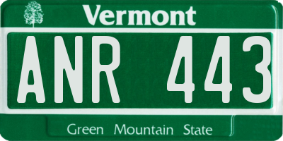 VT license plate ANR443
