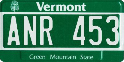 VT license plate ANR453