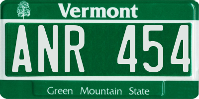 VT license plate ANR454