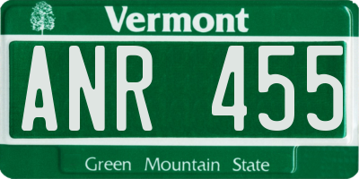 VT license plate ANR455
