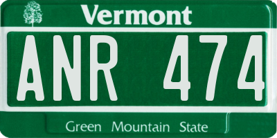 VT license plate ANR474