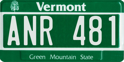 VT license plate ANR481