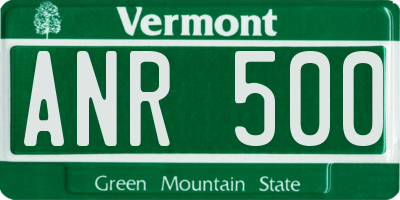 VT license plate ANR500