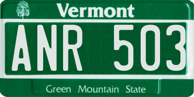 VT license plate ANR503