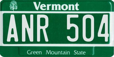 VT license plate ANR504