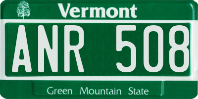 VT license plate ANR508