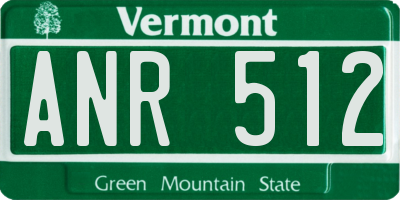 VT license plate ANR512