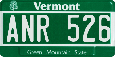 VT license plate ANR526