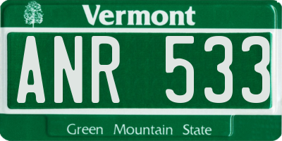 VT license plate ANR533