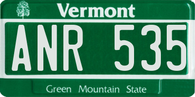 VT license plate ANR535