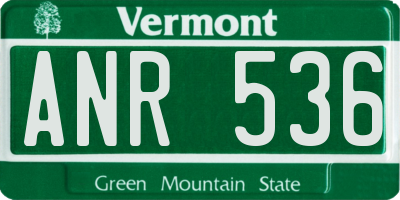 VT license plate ANR536