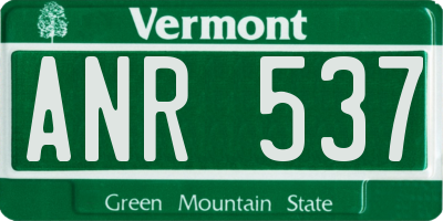 VT license plate ANR537