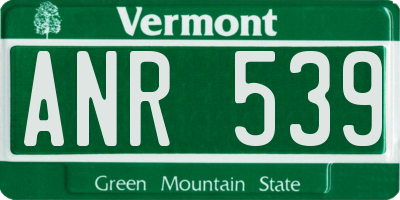 VT license plate ANR539