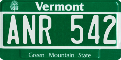 VT license plate ANR542