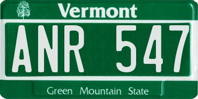 VT license plate ANR547
