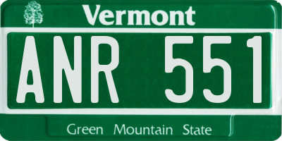 VT license plate ANR551